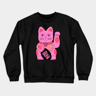 Pink lucky cat Crewneck Sweatshirt